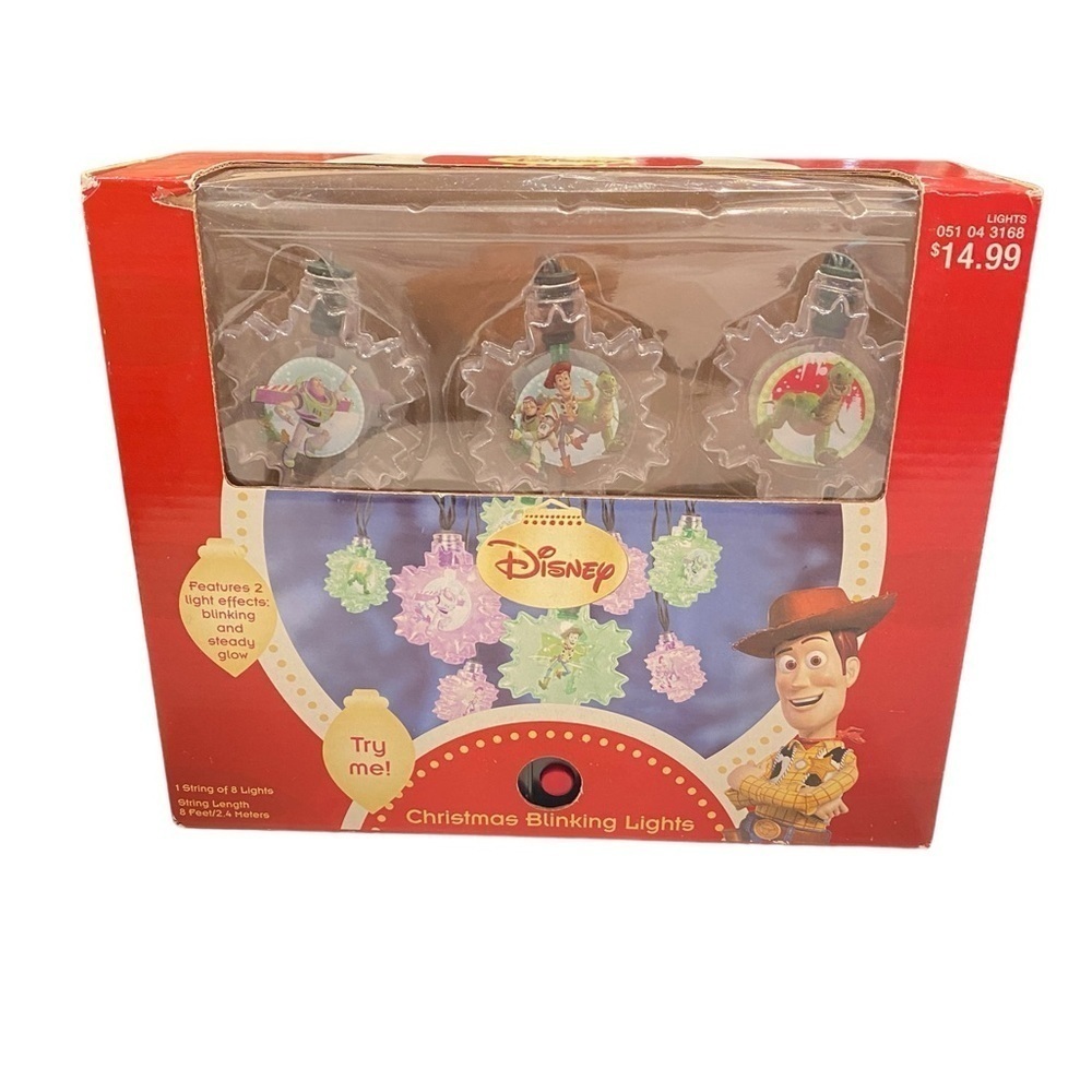 DISNEY TOY STORY MOTION ACTIVATED (8) CHRISTMAS TREE LIGHTS~BLINKING/STEADY~NIB
